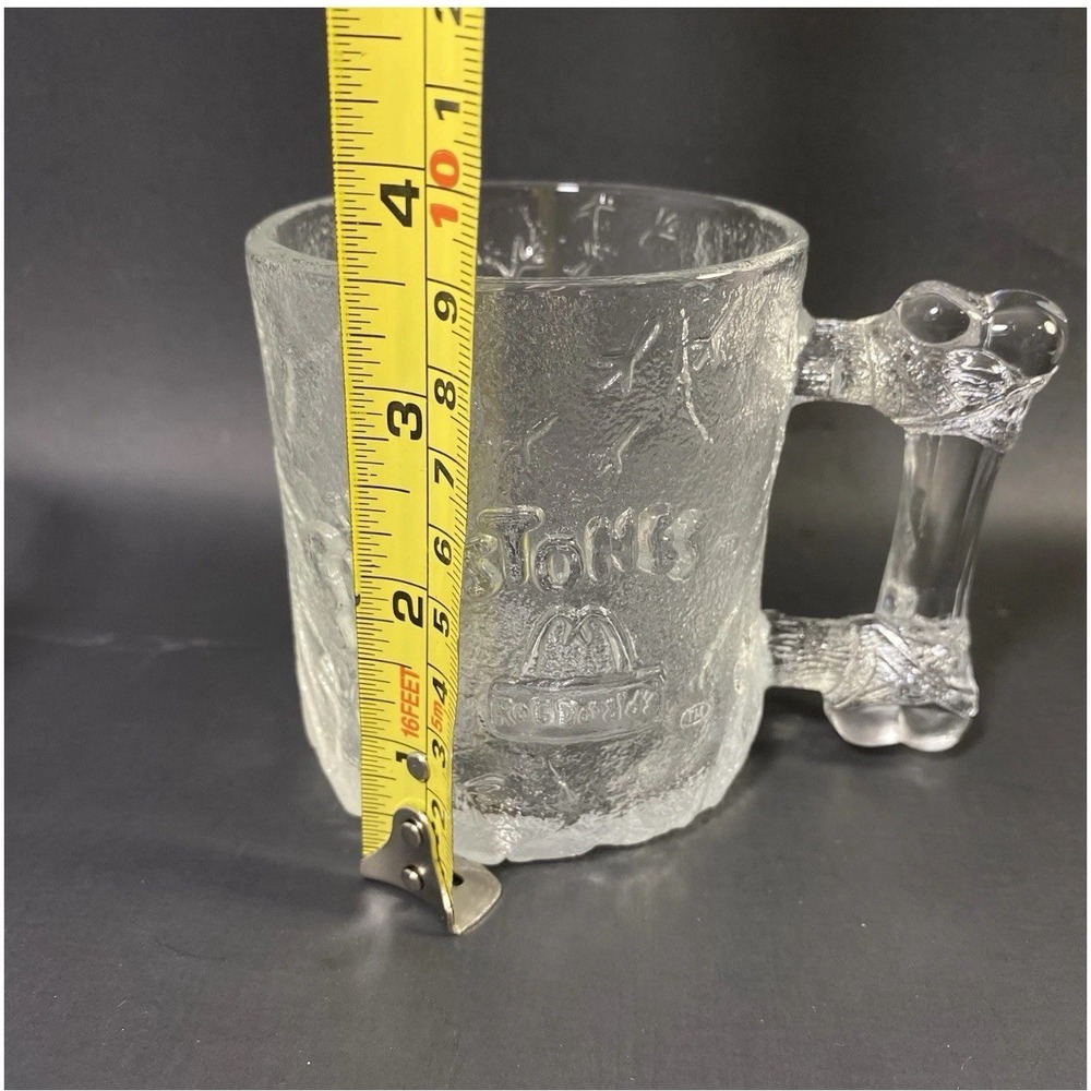 1993 McDonald's Flintstones Frosted Glass Mugs Set of 2 – Fred & Barney – VGC - Picture 8 of 12